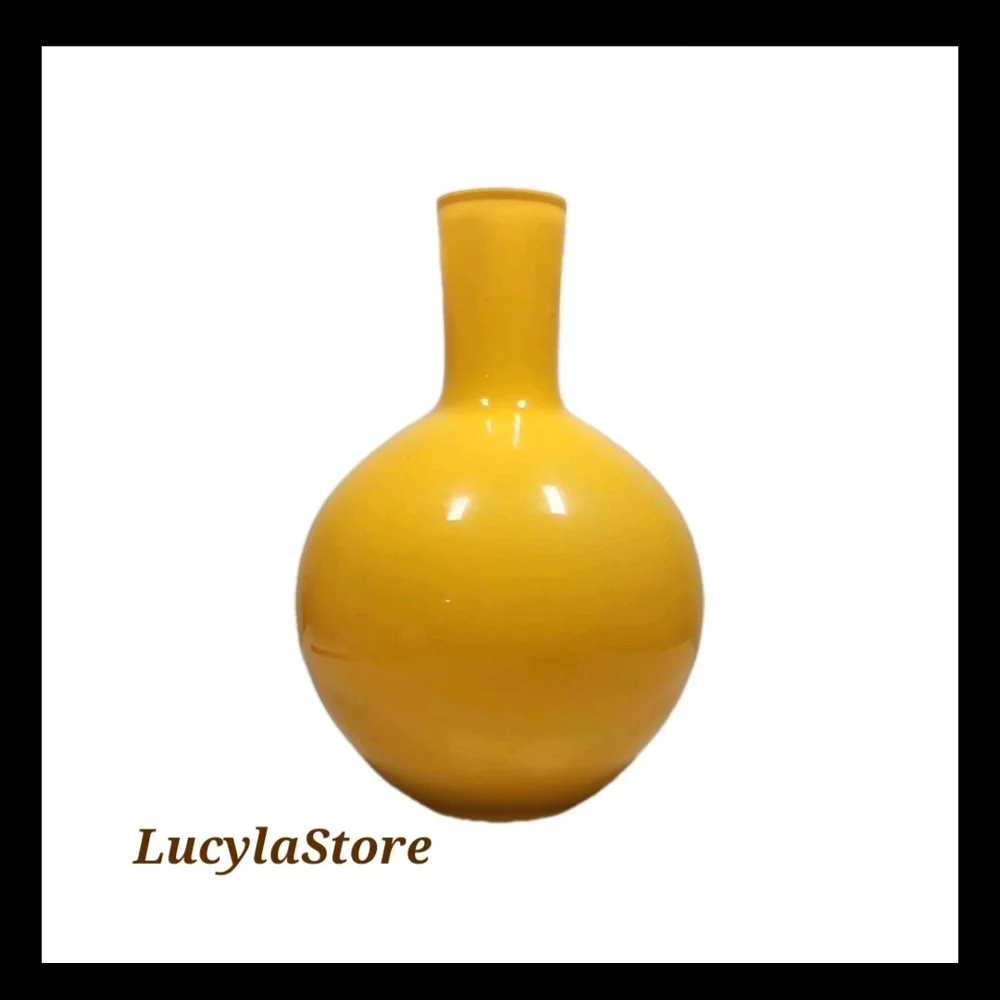 Modern Yellow Globe Ceramic Vase